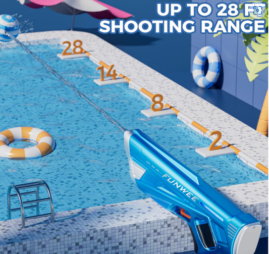 2 Pack Electric Water Guns for Adults Kids, Powerful Automatic Squirt Gun, High Powered Shooting 100+ Blasts, Strongest Auto Water Blaster, Long Range 28-32 FT, Pool Toy Outdoor Game Swimming