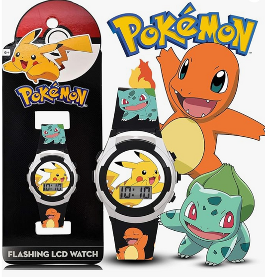 Accutime Kids Pokemon Digital LCD Quartz Watch for Boys, Girls, and Adults All Ages