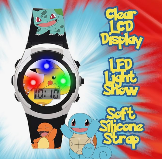 Accutime Kids Pokemon Digital LCD Quartz Watch for Boys, Girls, and Adults All Ages