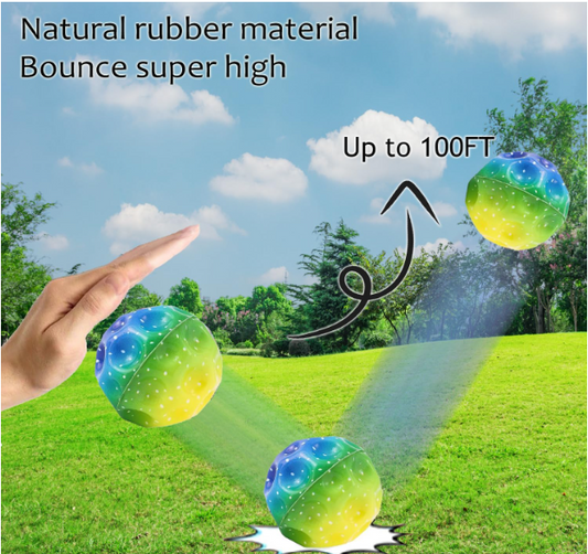 6 Pack MoonBounce Balls for Kids, Super High Bouncing Balls, Bouncy Ball, Jumping Galaxy Ball for Indoor Outdoor Play